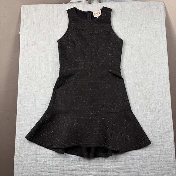 Sea NY Dresses & Skirts - Sea New York Womens Black Speckled Ponte Knit‎ Fit & Flare Dress Size 6 EUC!